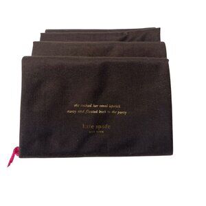 Kate Spade Jumbo Dust Bags Lot of 3 Black Logo Drawstring Handbag Storage